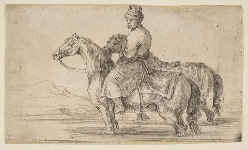 Polish Groom Bathing Horses