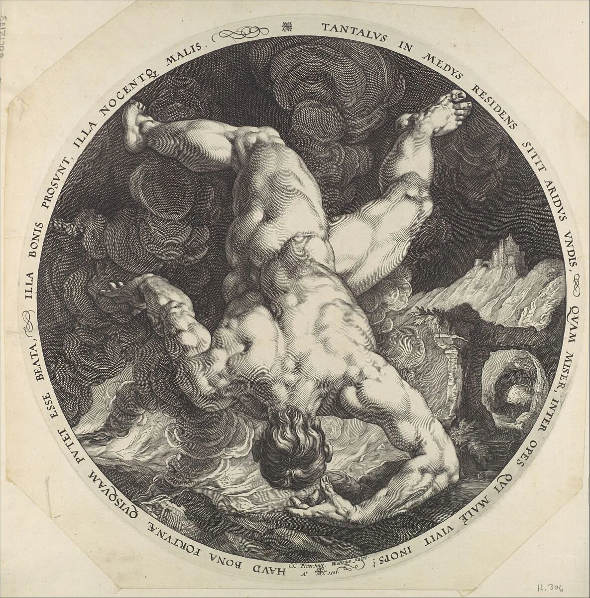 Tantalus, from "The Four Disgracers" — Hendrick Goltzius|Cornelis Cornelisz van Haarlem