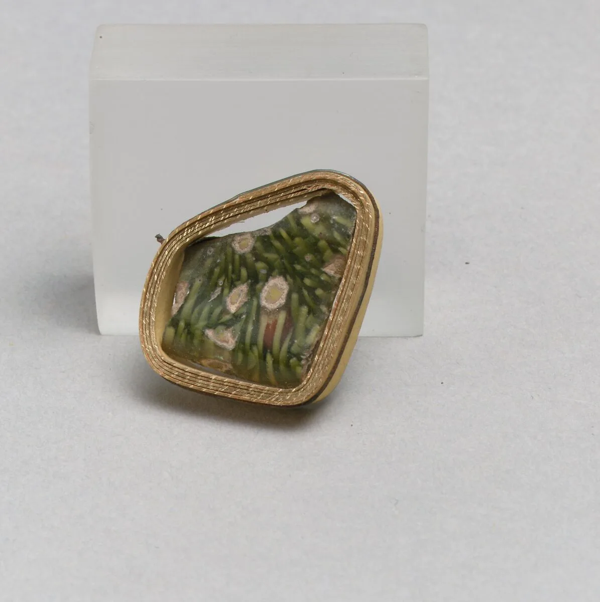Glass mosaic carinated bowl fragment — Unknown