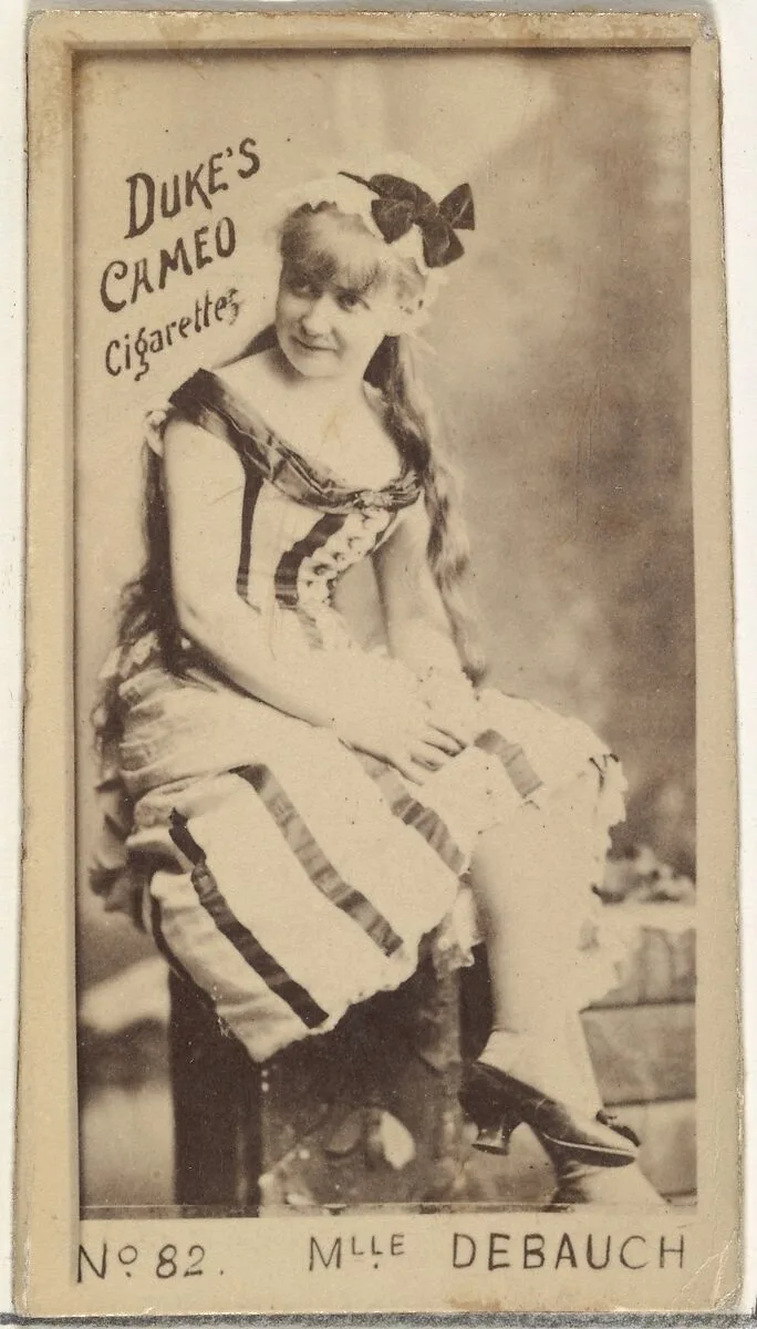 Card Number 82, Mlle. Debauch, from the Actors and Actresses series (N145-4) issued by Duke Sons & Co. to promote Cameo Cigarettes — W. Duke, Sons & Co.