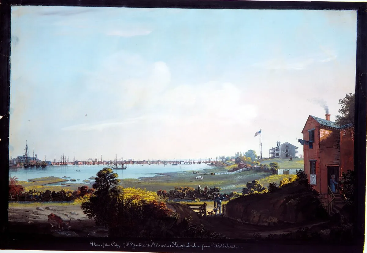 View of the City of New York and the Marine Hospital Taken from Wallabout — Nicolino Calyo