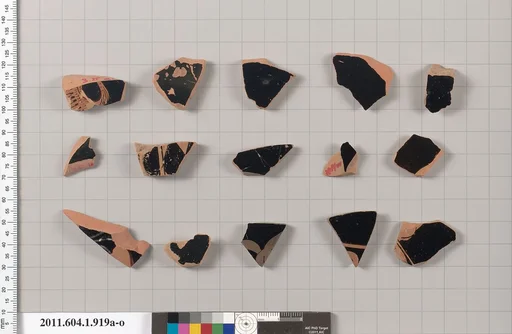 Terracotta fragments of kylikes (drinking cups)