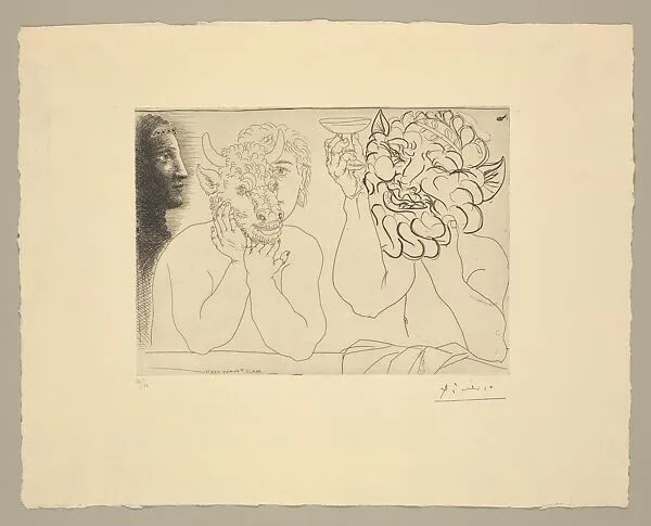 Young Man with a Bull's Mask, Faun, and Profile of a Woman — Pablo Picasso|Jacques Frélaut|Galerie Louise Leiris
