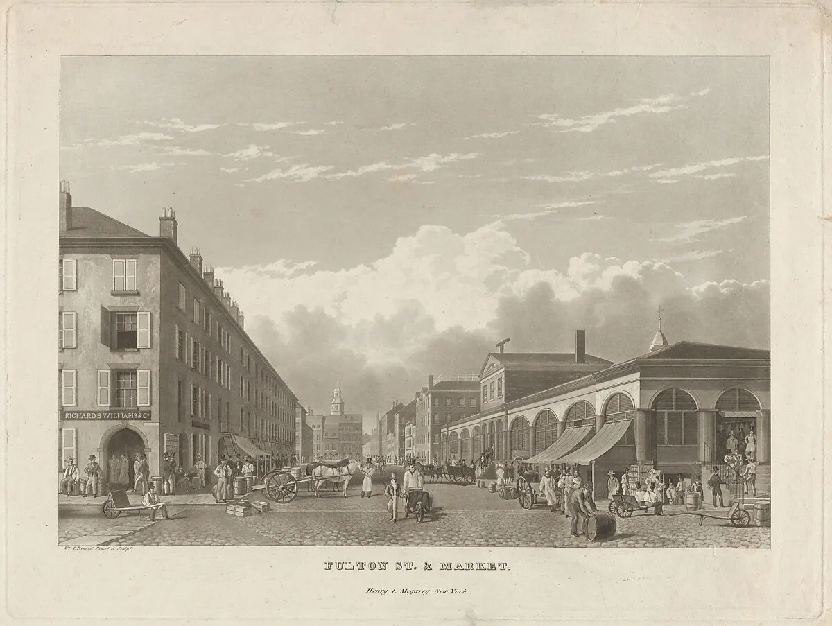 Fulton Street and Market, New York — William James Bennett|Henry J. Megarey