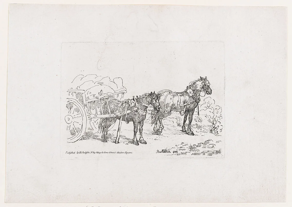 Country Cart Horses, from A New Book of Horses and Carriages — Elizabeth Jackson|Thomas Rowlandson
