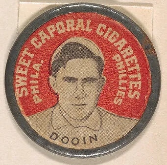 Dooin, Philadelphia Athletics (red), from the Domino Discs series (PX7), issued by Kinney Brothers — Kinney Brothers Tobacco Company