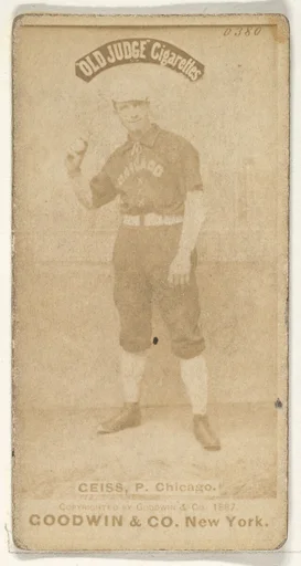 Ceiss, Pitcher, Chicago, from the Old Judge series (N172) for Old Judge Cigarettes