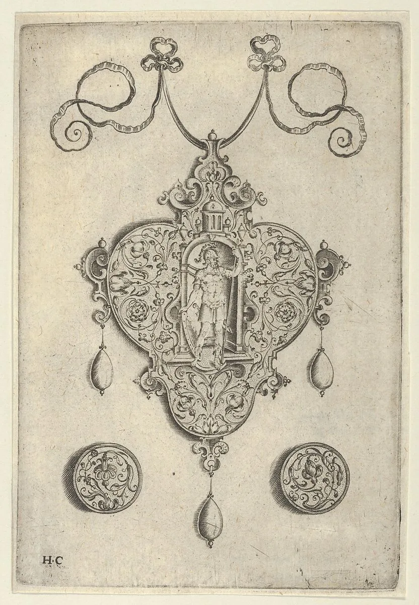 Pendant Design with Mars Standing in a Niche — Jan Collaert I|Hans Liefrinck