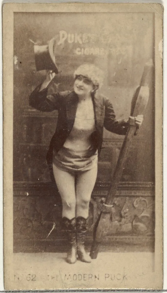 Card Number 62, The Modern Puck, from the Actors and Actresses series (N145-4) issued by Duke Sons & Co. to promote Cameo Cigarettes — W. Duke, Sons & Co.