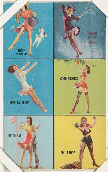 Six-Up panel from Pin-Up Girls series (W424) — International Mutoscope Reel Company