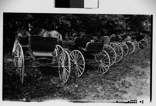 [Row of Horse-Drawn Carriages, Quebec, Canada]