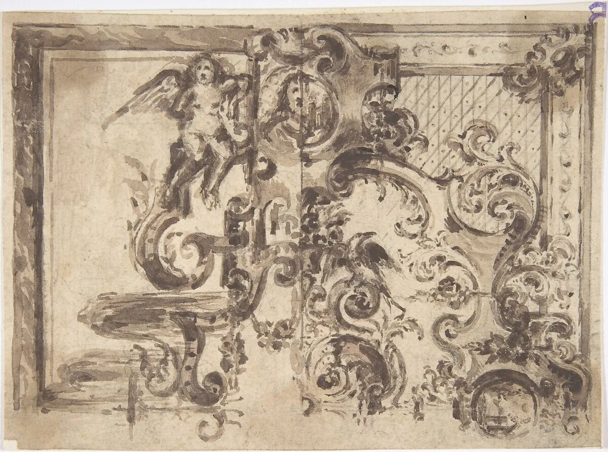 Design for an Overmantel or Door with a Variant — Anonymous, French, 19th century