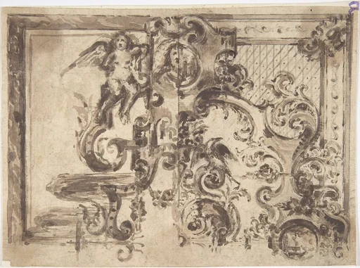 Design for an Overmantel or Door with a Variant