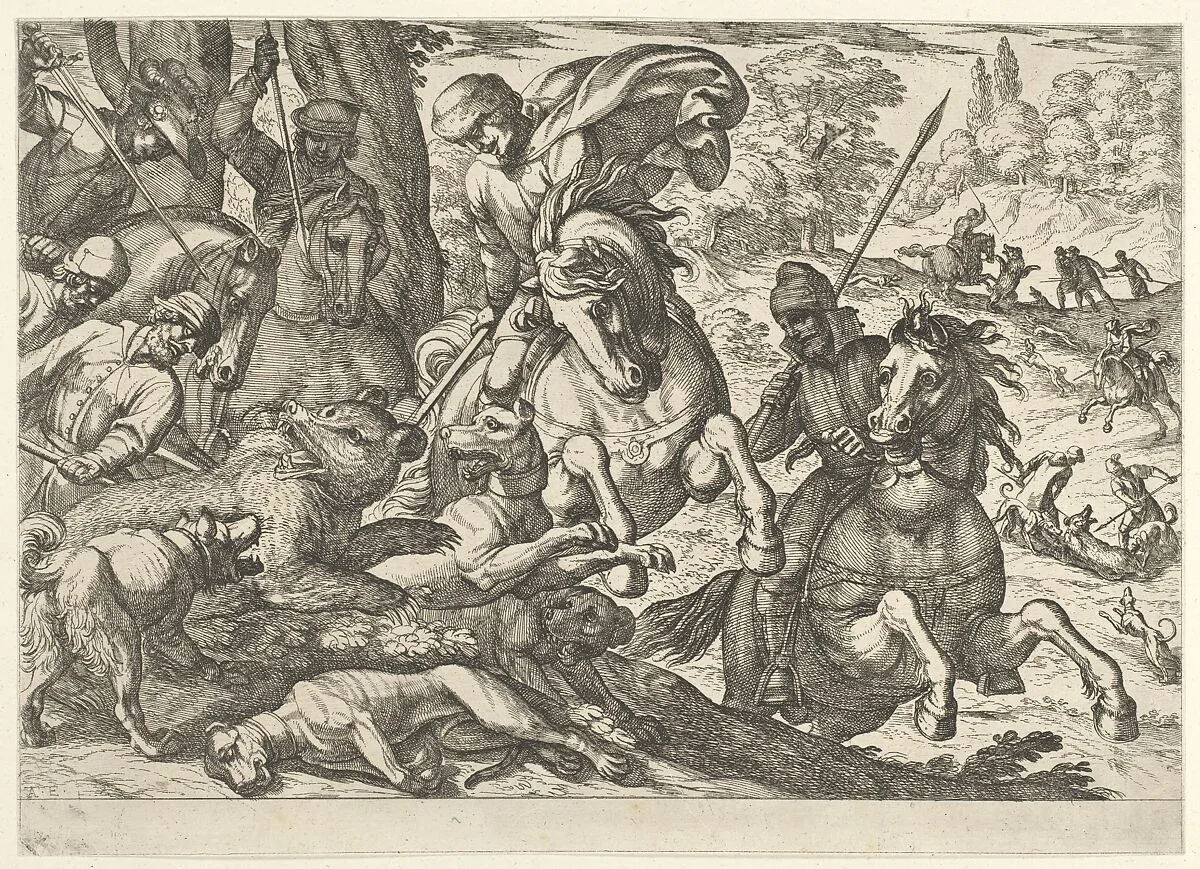 Bear Hunt, from 'Hunting Scenes VI' — Antonio Tempesta