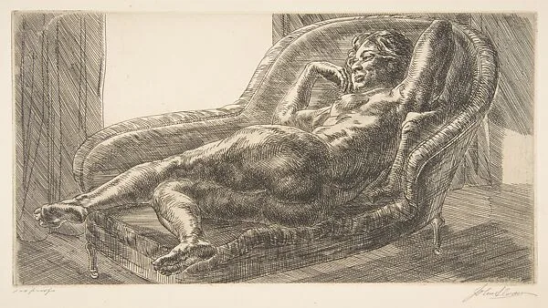 Nude on Chaise Longue by Window — John Sloan