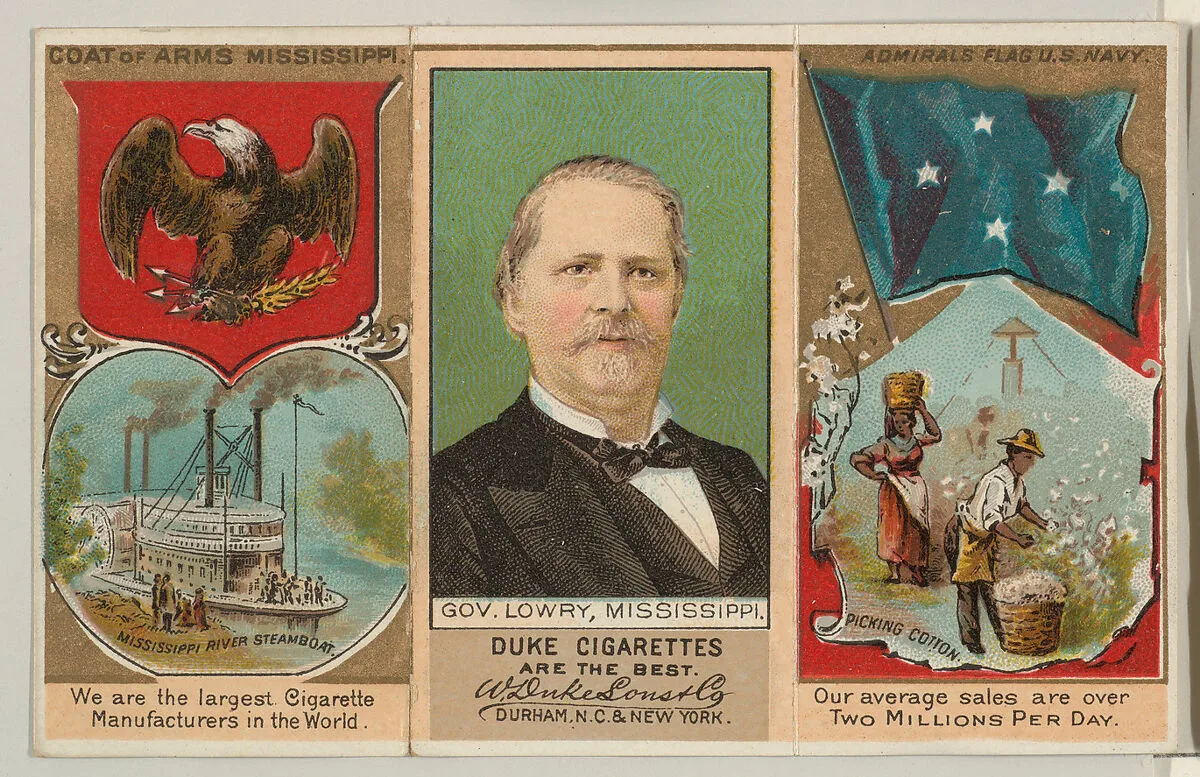 Governor Lowry, Mississippi, from "Governors, Arms, Etc." series (N133-2), issued by Duke Sons & Co. — W. Duke, Sons & Co.
