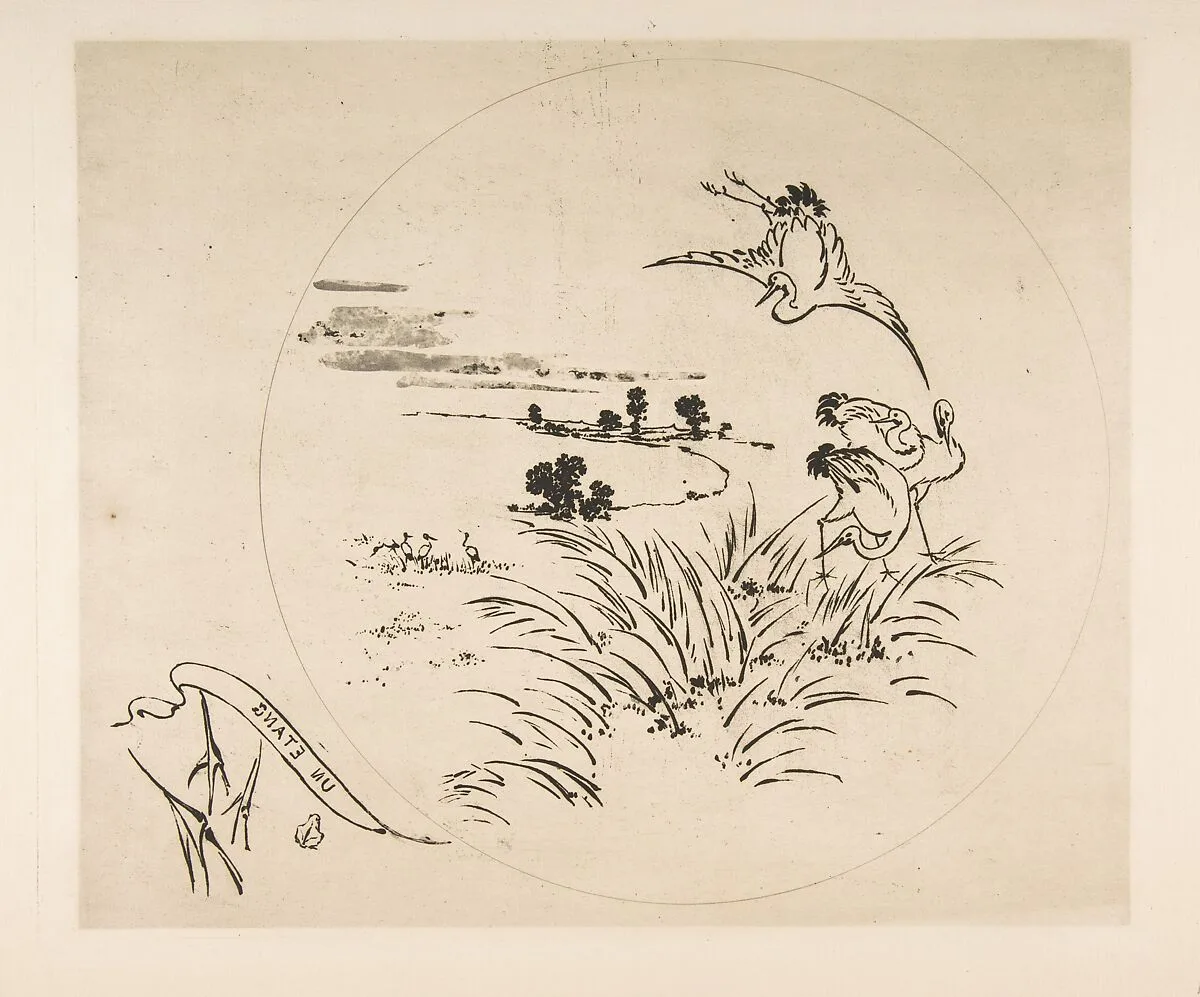 Decoration for a Plate: A Pond — Félix Bracquemond