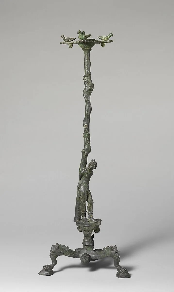 Bronze thymiaterion (incense burner) with Marsyas — Unknown