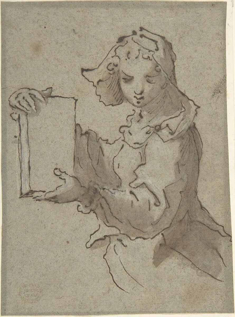 Girl with Book — Anonymous, Italian, Bolognese, 18th century