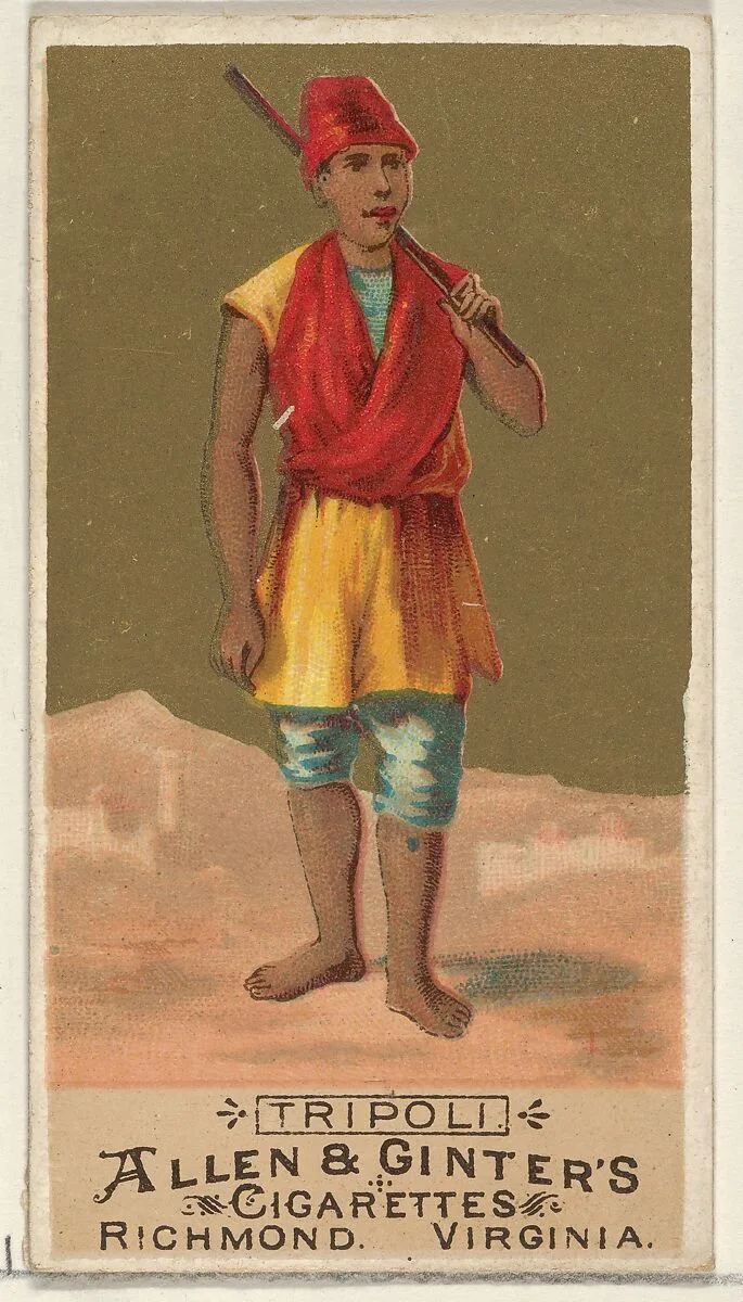 Tripoli, from the Natives in Costume series (N16) for Allen & Ginter Cigarettes Brands — Allen & Ginter