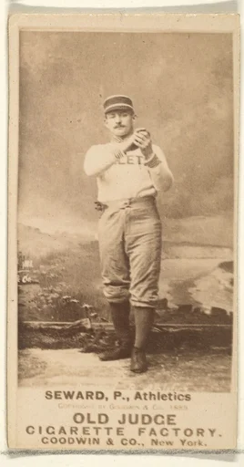 Seward, Pitcher, Philadelphia Athletics, from the Old Judge series (N172) for Old Judge Cigarettes