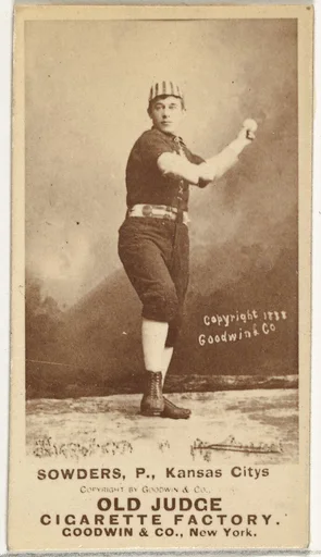 John Sowders, Pitcher, Kansas City Cowboys, from the Old Judge series (N172) for Old Judge Cigarettes