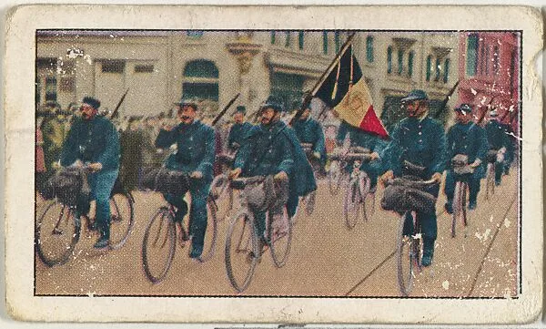 Card No. 187, Enroute to Defend Antwerp, from the World War I Scenes series (T121) issued by Sweet Caporal Cigarettes — American Tobacco Company|Underwood & Underwood