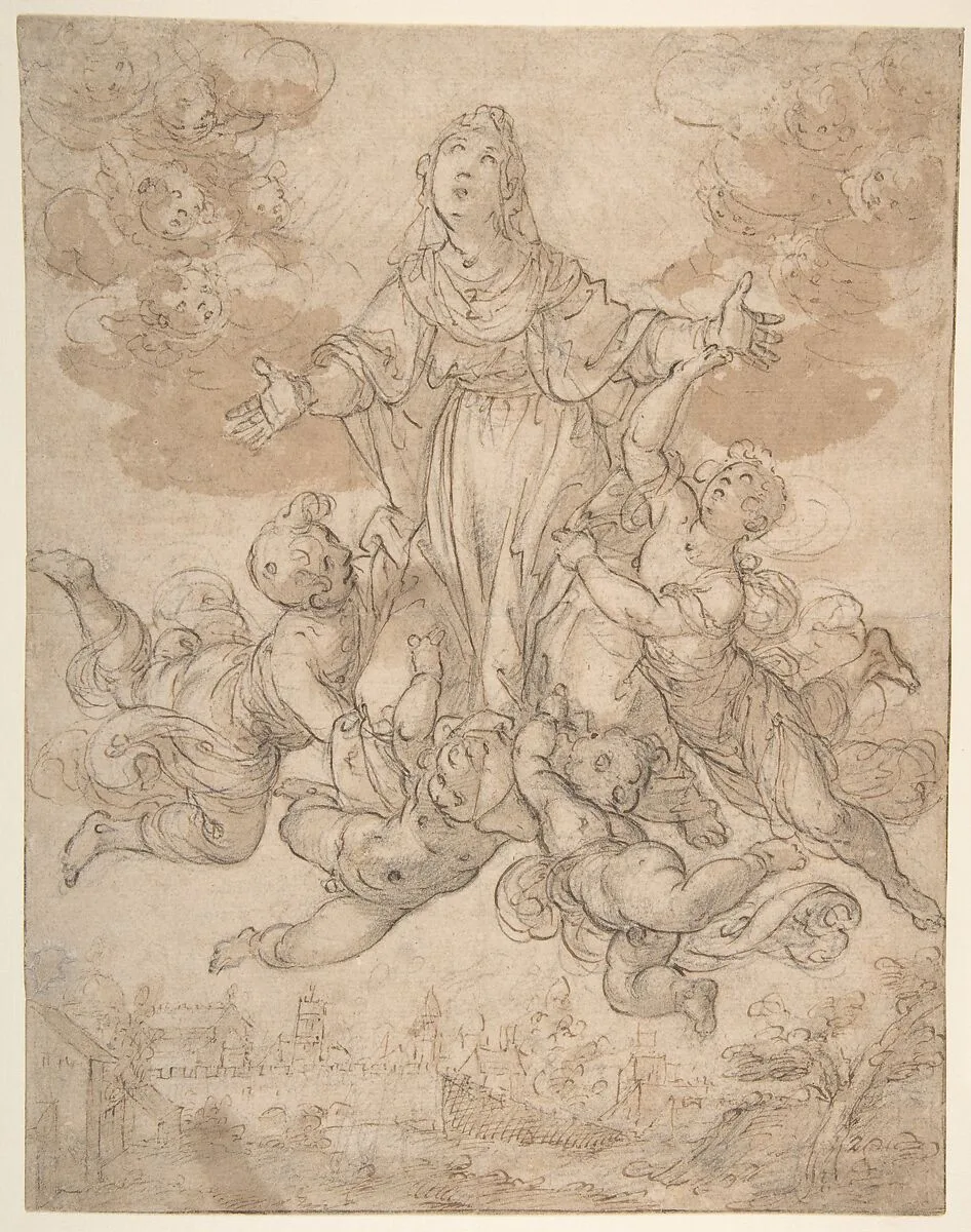 Virgin in Glory with Angels — Aurelio Lomi