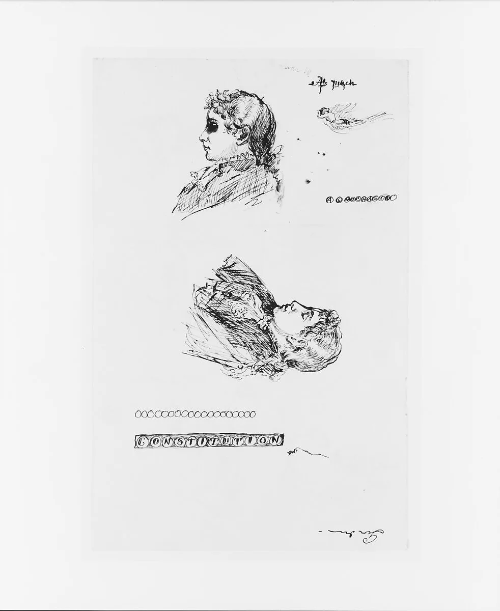 Study for a Bust Portrait of a Young Man (from Sketchbook) — John Quincy Adams Ward