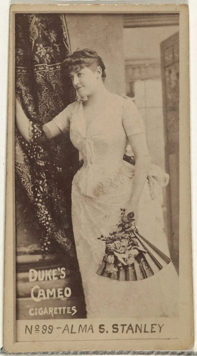 Card Number 99, Alma S. Stanley, from the Actors and Actresses series (N145-4) issued by Duke Sons & Co. to promote Cameo Cigarettes — W. Duke, Sons & Co.