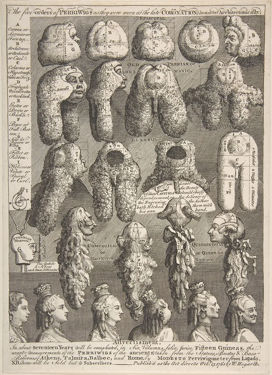 The Five Orders of Periwigs — William Hogarth