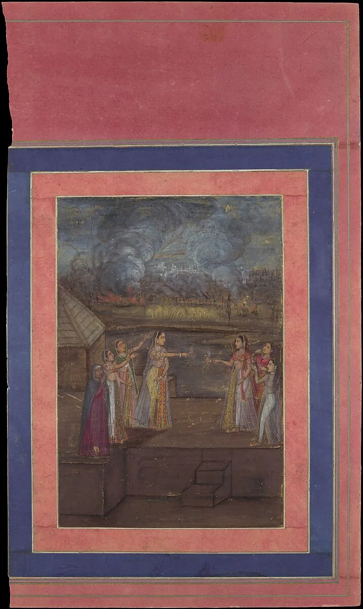 "Fireworks on the Night of Shab-i Barat Feast", Folio from the Davis Album — Unknown