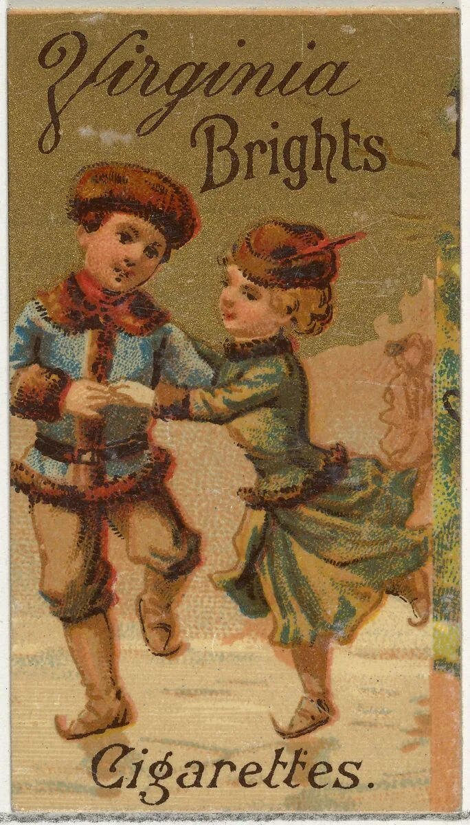 From the Girls and Children series (N64) promoting Virginia Brights Cigarettes for Allen & Ginter brand tobacco products — Allen & Ginter