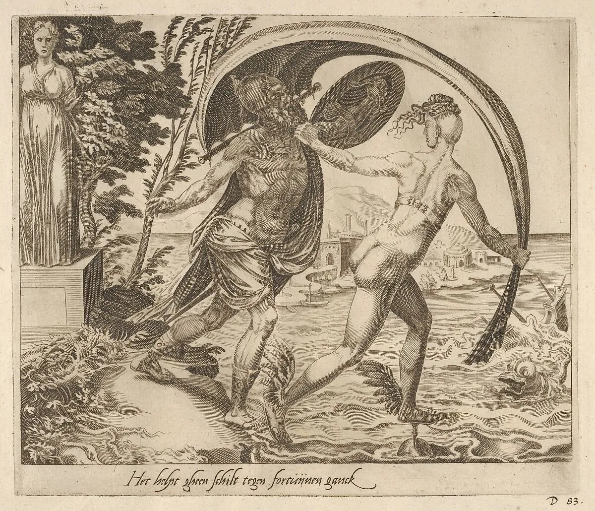 A Shield is of no Use when Fortune Turns Her Back from Six Sayings about Fortune — Dirck Volckertsz Coornhert