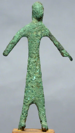 Bronze statuette of man with extended arms