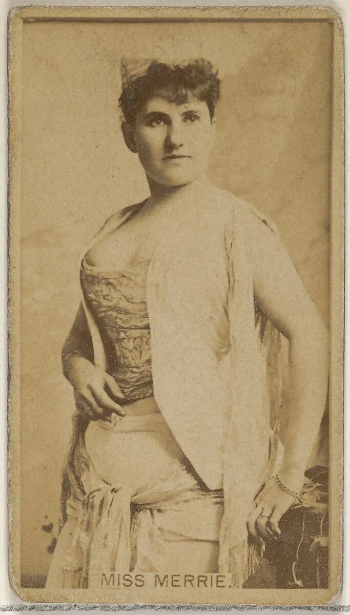 Miss Merrie, from the Actors and Actresses series (N45, Type 8) for Virginia Brights Cigarettes — Allen & Ginter