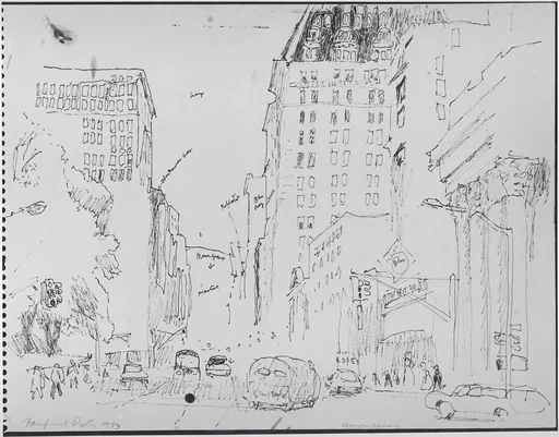 Sketch for the painting "Near Union Square, Looking Up Park Avenue"