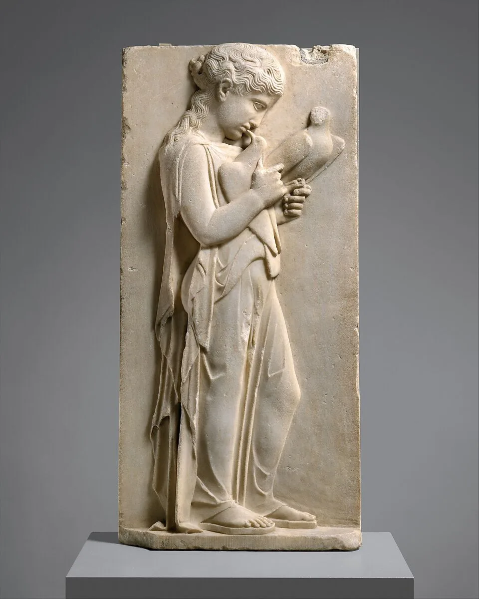 Marble grave stele of a little girl — Unknown
