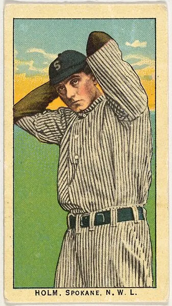 Holm, Spokane, Northwestern League, from the "Obak Baseball Players" set (T212), issued by the American Tobacco Company to promote Obak Mouthpiece Cigarettes — American Tobacco Company