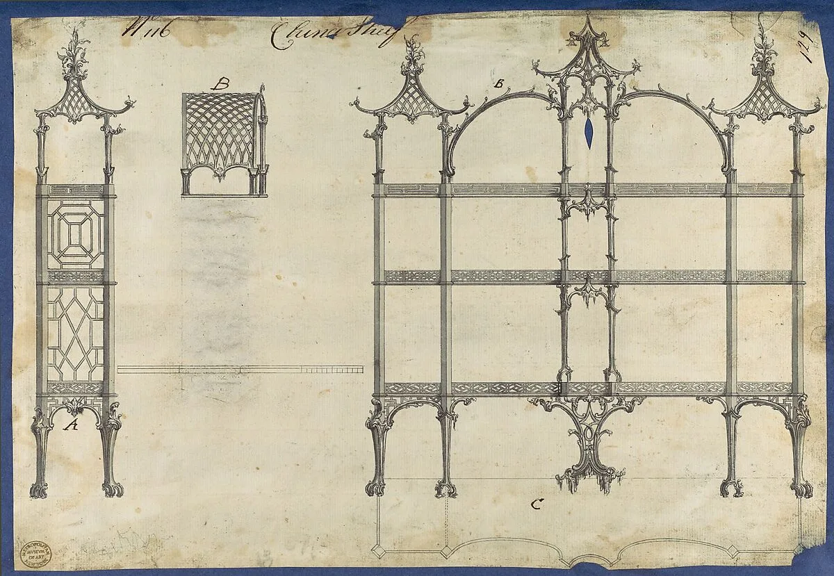 China Shelf, from Chippendale Drawings, Vol. II — Thomas Chippendale
