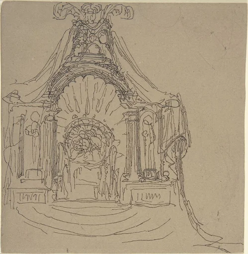 Design for a Throne (recto); Recumbent Figure (verso)