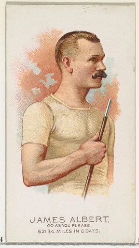 James Albert, Pedestrian-Go As You Please, from World's Champions, Series 2 (N29) for Allen & Ginter Cigarettes
