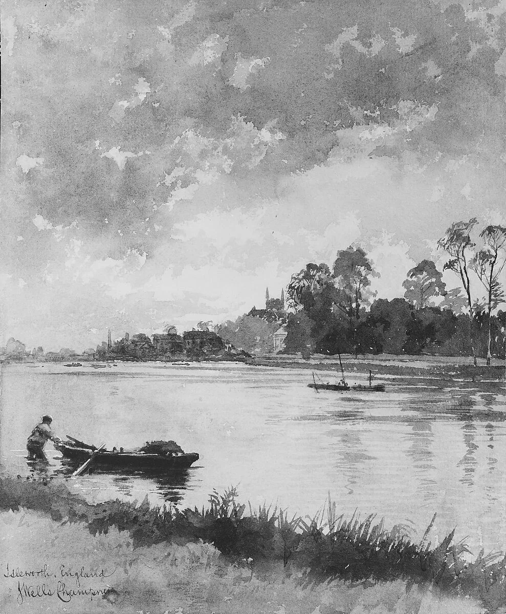 River Scene in England — James Wells Champney