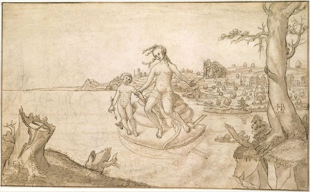 Venus and Cupid on a Snail — Hans Brosamer