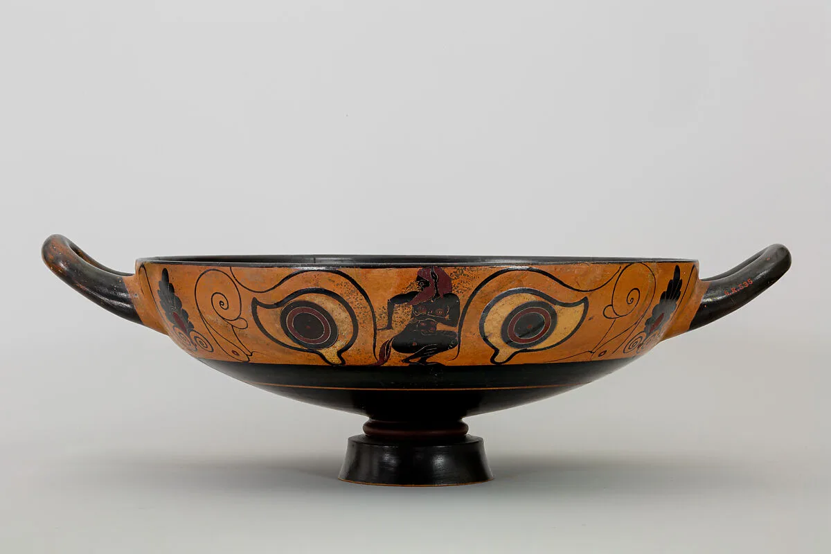 Terracotta kylix (drinking cup) — Phineus Painter