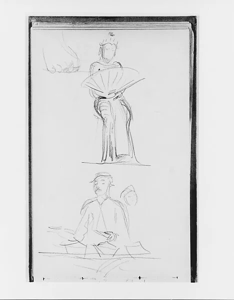 Javanese Dancer with Fan, Foot, Man (from Sketchbook of Javanese Dancers) — John Singer Sargent