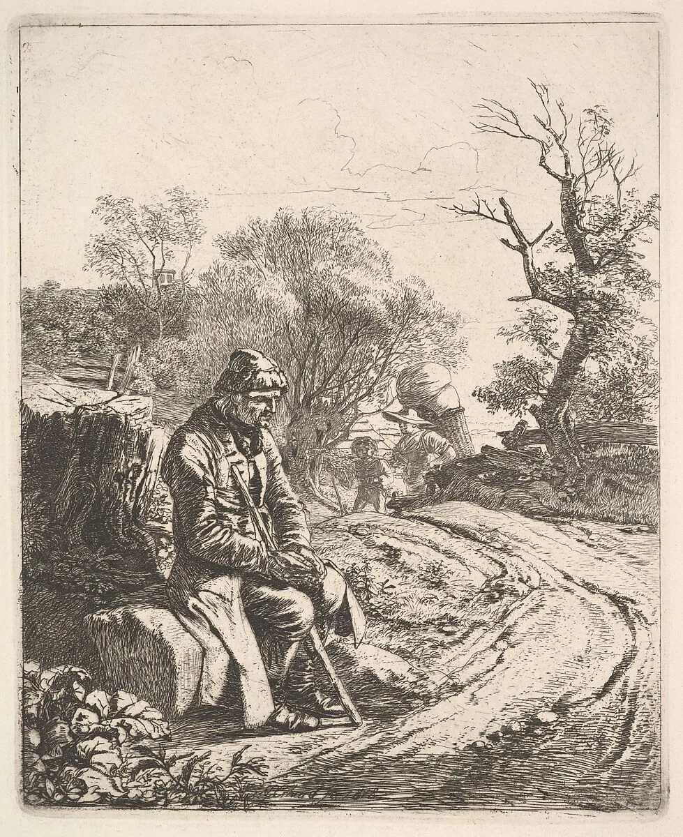 An Old Man Sitting on the Roadside — Johann Christoph Erhard