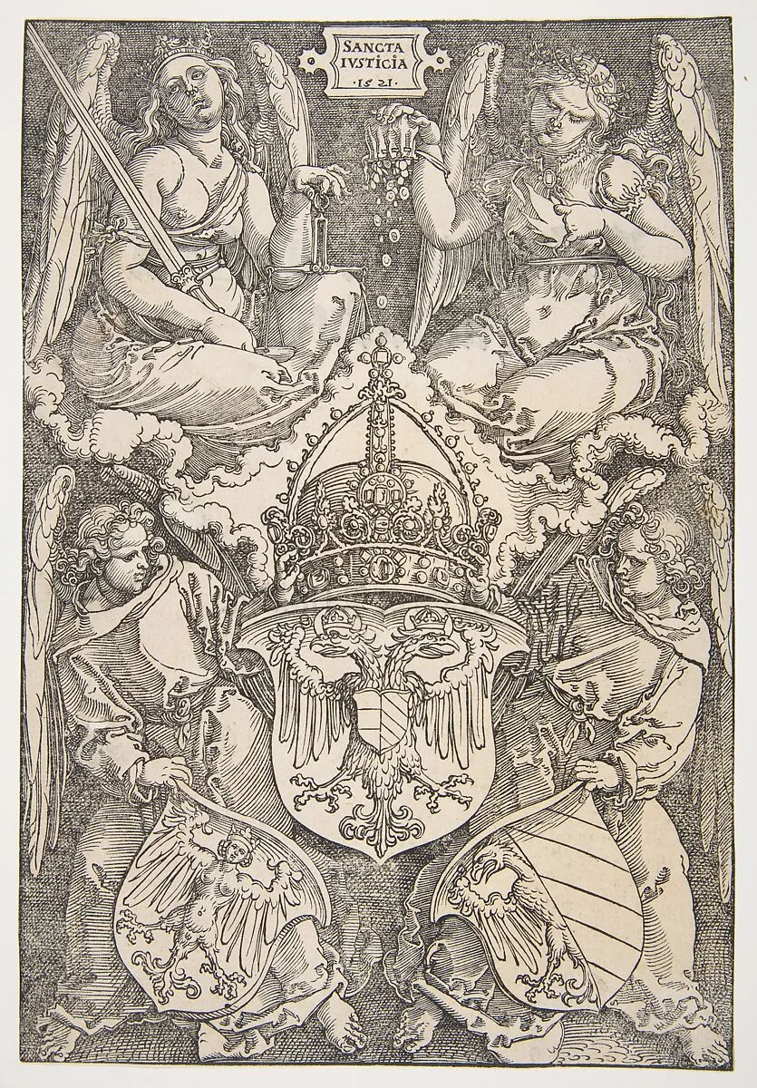 The Arms of the German Empire and the City of Nuremberg — Albrecht Dürer