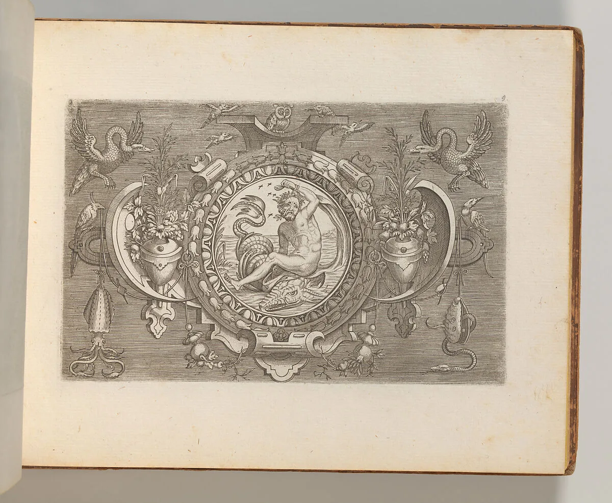 Targhe ed altri ornati di varie e capricciose invenzioni (Cartouches and other ornaments of various and capricious invention, page 9) — Carlo Losi|Jacob Floris