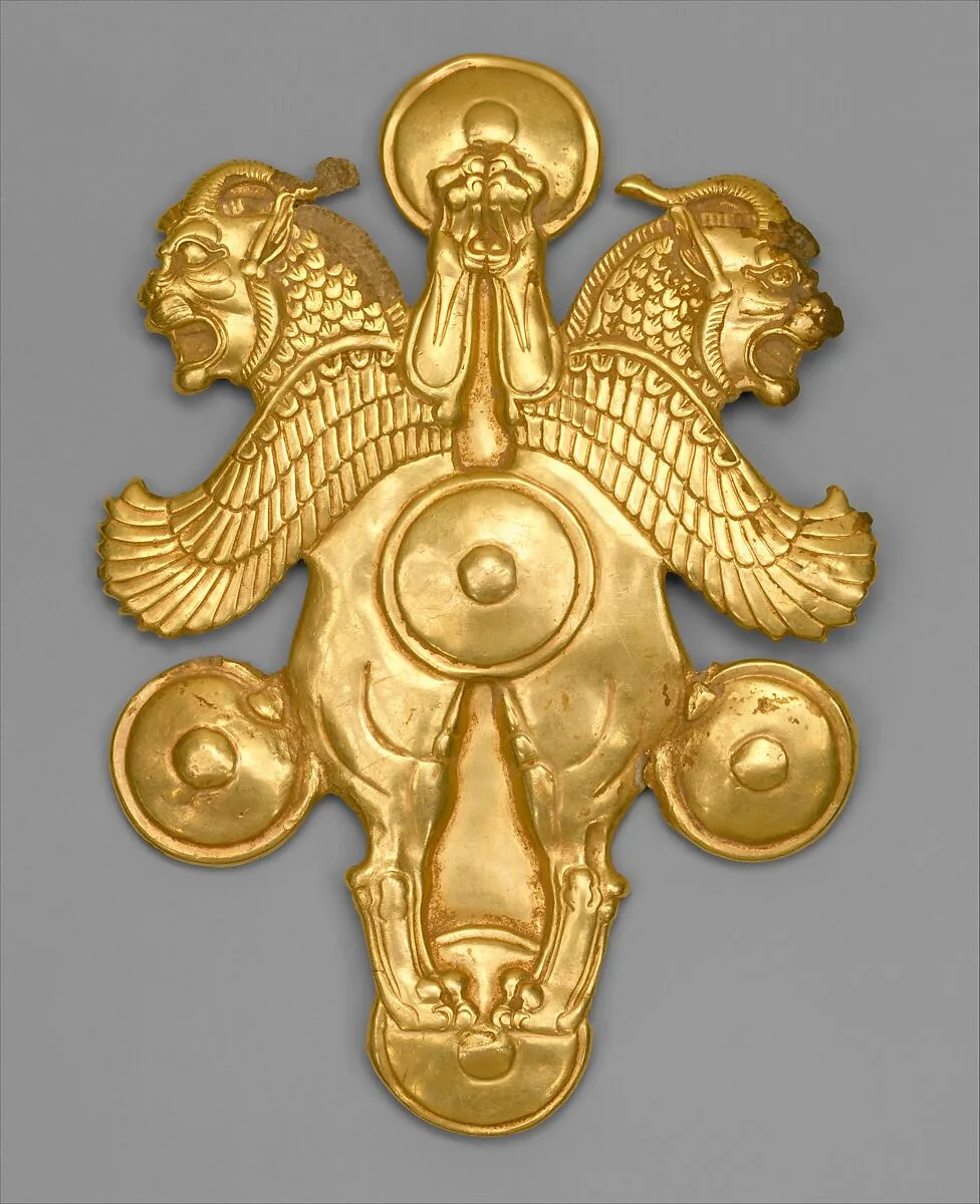 Plaque with horned lion-griffins — Unknown